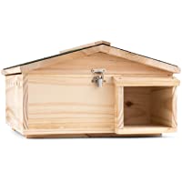 Oneconcept Stachelburg Casa para erizos Entrada de Laberinto Comedero Madera Maciza